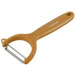 Victorinox Swiss Made, Stainless Steel Multipurpose Peeler, Serrated/Wavy Double Edge, Professional & Household Kitchen Tools, Kitchen Items, Orange, 7.6079.9 | Peel Tomato Kiwi