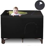 Dofilachy Blackout Cover for Pack N Play - Crib Blackout Cover Tent - Canopy Cover - Breathable Travel Crib Tent - Portable Stretchy Blackout Tent