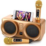 ALPOWL Karaoke Machine for Kids Adults, Portable Bluetooth Speaker PA System with 2 UHF Wireless Microphone for Home Party, Wedding, Church, Picnic, Outdoor/Indoor