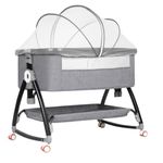 3 in 1 Baby Bassinets, Bedside Sleeper for Baby, Baby Cradle with Storage Basket, Easy to Assemble Bassinet for Newborn/Infant, Adjustable Bedside Crib, Safe Portable Baby Bed