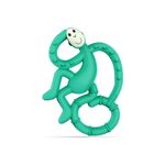 Matchstick Monkey, Antimicrobial Silicone Teether, Easy To Grip, BPA Free, 3 Months Old+, 10 cm, Green Mini Monkey