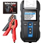 Car Battery Tester TOPDON BT300P, 12V 24V Battery Tester with Printer, with Battery Test, Cranking Charging Test for 100-2000CCA Batteries, Carrying Bag, 3 Rolls of Printing Paper Included