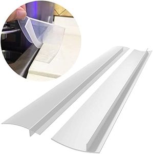 2PC Set Silicone Stove Gap Cover Guard Spill Seal Slit Home Garden Kitchen Accessories Kitchen Cooktop Counter Strip 21Inch (21 Inch, Transparent)