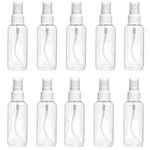 DayCount® Pack of 10 Spray Bottle, Empty Plastic Clear Small Portable Travel Bottles with Fine Mist Sprayer, Refillable Leak Proof Cosmetic Atomizers 30ml / 1oz