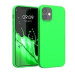 kwmobile Case Compatible with Apple iPhone 12 / iPhone 12 Pro Case - Soft Slim Protective TPU Silicone Cover - Neon Green