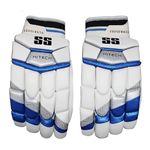 SS Hitech Cricket Batting Gloves - Adult RH (White/Pink/Black) | Lightweight & Padded Leather Gloves