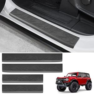 REFORM DESIGN Door Sill Guards Protectors Compatible with 2024 2023 2022 2021 Ford Bronco 4 Door, 4 PCS TPE Solid Door Edge Entry Cover Interior Accessories (for Bronco 4 Door)