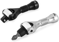 Titan 11332 2-Piece 1/4-Inch Drive x 2-1/4-Inch 90-Tooth Swivel Head Nano Ratchet and Ratcheting Bit Driver Set