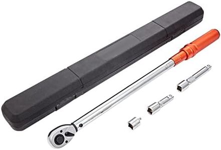 VEVOR Torque Wrench, 1/2-inch Drive Click Torque Wrench 25-250ft.lb/34-340n.m, Dual-Direction Adjustable Torque Wrench Set, Mechanical Dual Range Scales Torque Wrench Kit with Adapters Extension Rod