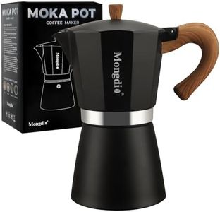 Mongdio Stovetop Espresso Maker Moka Pot, Cuban Coffee Maker Stove top coffee maker Moka Italian Espresso Greca Coffee Maker Brewer Percolator, 12 Espresso Cups, 20 oz - Black