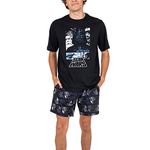 Star Wars Darth Vader Men’s Crew Neck Short Sleeve Tee & Sleep Shorts Combo Set, Black, Medium