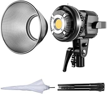 GVM 80W CRI97+ 5600K Dimmable LED Video Lights with Bowens Mount Kit Continuous Output Lighting Spotlight for YouTube Vlog Studio Children Wedding Photography Shooting Light with Reflector