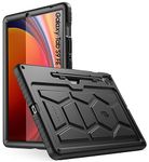 Poetic TurtleSkin Case for Samsung Galaxy Tab S9 FE | Fan Edition (2023 Release) 10.9 inch Case with S Pen Holder, Heavy Duty Shockproof Kids Friendly Protective Silicone Cover, Black