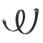 JSADZKJ USB C Cable, 90 Degree Right Angle USB C to USB C Data Transfer CableC Flat USB C Charging Cable for Tablet,Laptop or USB-C Devices11 in/30 cm(Down Angle)