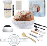 ARTISAN ACRE ALL-IN-ONE Sourdough Starter Kit - Glass Sourdough Starter Jar - 15 Pieces Sourdough Bread Baking Supplies - 10" Round Banneton Bread Proofing Basket