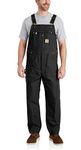 Carhartt mens Loose Fit Firm Duck Insulated Bib Overall, Black, Medium