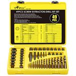 Topec 49pcs Screw Extractor/Drill Bit Set, Professional Remove Set for Removing Broken Studs, Bolts, Socket Screws and Fittings