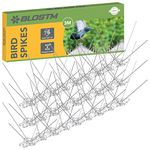 BLOSTM Bird Spikes - Stainless Steel Bird Deterrent Spikes, Pigeon Repellent for Fence, Roof & Windowsills, Anti Climb Fence Spikes Stops Crows, Seagulls, Squirrels, Cats, Pests - 3 Metres (12 x 25cm)