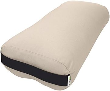 Bean Products Yoga Bolster - Handcrafted in The USA with Eco Friendly Materials - Studio Grade Support Cushion That Elevates Your Practice & Lasts Longer - Rectangle, Cotton Natural