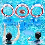 Kids Shark Pool Toys,2-in-1 Pool Frisbee & Rugby Games, Toddler Indoor Outdoor Inflatable Ring Toss Games,Summer Family Water Play Party Gifts for Boys Girls Ages 6 7 8 9 10 11 12