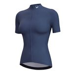 Lo.gas Cycling Jersey Women Short Sleeve,Bike Bicycle Biking Shirts for Women, Grey, XX-Large