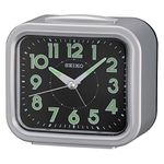 SEIKO Metal Based, Bedside Alarm Clock (Silver, QHK023SLH)
