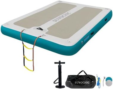 SUYOCHIC 10FT x 6FT Inflatable Floating Dock with EVA Non-Slip Surface, Air Dock Floating Platform Lake Floats, Water Mat Floating Island Raft Mat for Lake Beach Boat Ocean