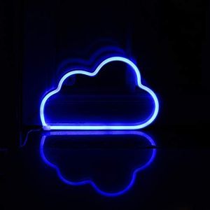 LED Neon Signs Blue Cloud Wall Decorative Night Light for Kids Bedroom Battery and USB Powered Home Decor Neon Light Birthday Gift(NECLDB)