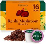 Gya Tea Co Reishi Mushroom Herbal Tea Pods - Decaf Tea K Cups for Focus & Immune Support - Mushroom Tea Tea Pods - Tea Pods K Cups Tea Gifts for Tea Lovers