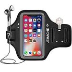 JEMACHE iPhone 15 Pro, 14 Pro, 13 Pro, 12 Pro Armband, Gym Workouts Running Arm Band for iPhone 15/14/13/12/11 Pro, X, XS (Black)