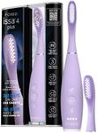 FOREO issa 4 plus Sonic Electric Toothbrush - 4-in-1 AI-Guided Rechargeable Toothbrush Bundle with Extra Silicone & Polymer Hybrid Brush Head, Soft Bristles, Whitening Teeth - Lavander