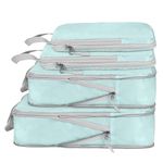 Compression Packing Cubes, Travel Storage Bag Set of 4 - Blue, Organizer Bags for Suitcase and Carry On Luggage