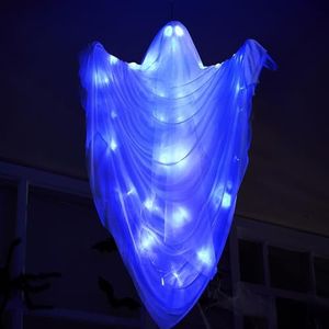 JOYIN 160cm Fantôme Suspendu Lumineux Halloween, Fantôme Volant avec Corps Bleu Brillant pour Halloween Maison Hantée Prop, Intérieur/Extérieur, Arbre, Patio, Cour, Pelouse Jardin Décorations