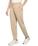 Alan Jones Clothing Fleece Jogger Track Pant For Women Winterwear (Tan_X Large, Regular)