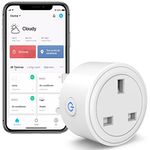 SURFOU Smart Plug Timer Socket UK with Energy Monitoring, Alexa Plug Works with Amazon Alexa, Google Home and SmartThings, App Remote / Voice Control, Wifi Smart Life Timer Plug, 13A, White