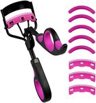 IMMER LIEBEN Eyelash Curlers with Comb Lash Curler with 5 Replacement Refills, 3 Combs, 10 Seconds Curl and Lifted Lashes Black and Purple