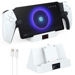 Benazcap Charging Stand for Portal Remote Player - PlayStation 5, Portable Wireless Charge Dock with Indicator Light and USB-C Cable for PlayStation Portal Accessories, White