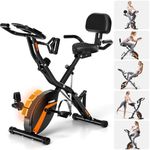 Exercise Bike, MOSUNY 5-in-1 Stationary Bike With 10DB Super-Silent, Folding Exercise Bike with 16-Level Adjustable Magnetic Resistance, 350 LBS Indoor Cycling Bike For Home Workout