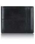 swallowmall Mens Wallet RFID Genuine Leather Slim Bifold Wallets for Men with ID Window 18 Card Holders