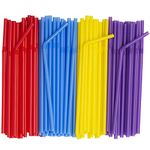 [500 Count] Flexible Disposable Drinking Straws - 7.75" High - Assorted Colors