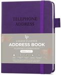 Legend Planner Address Book with Alphabetical Tabs – Mini Telephone Contacts Book for Phone Numbers, Addresses, Passwords, Small (Purple)