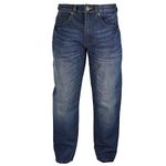 Raphael Valencino Mens Tapered Fit Jeans with Contrasting Stitching and Faded Design - Mid Wash- 36W x 29L