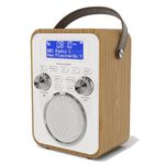 DAB+ DAB FM Digital Radio, Fully Portable, Wireless Bluetooth 5.0, Dual Alarms, Mains & Battery powered 12 hour playtime, Powerful 30 Watts (AZATOM Blackfriars 2 Oak)