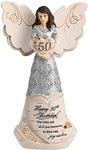 Elements Pavilion Gift Company 82414 - Happy 50th Birthday May Today & All of Your Tomorrows Be Filled with Joy & Love 6" Angel Figurine