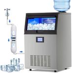 Garvee Commercial Ice Maker Machine, Freestanding Nugget Ice Maker with 2 Water Inlet Modes, 100Lbs/24h, 50Pcs/Cycle, 33lbs Storage Bin, Ice Maker Machine for Home Bar, Coffee Shop, Business