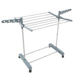 LiMETRO STEEL Single Pole Cloth Drying Stand – Foldable & Portable with Wheels, Heavy Duty Laundry Rack