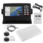 GPS Marine Navigator, Keyed Chartplotter, 5in Marine Satellite GPS Navigator Color LCD Display XF-520 Dual-Mode Positioning Boat Chart Plotter