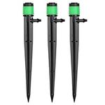 BELLE VOUS 100 Pack of Adjustable Irrigation Drippers - 360 Degree 8 holes Water Flow Drip System - Tubing Stake Emitters for 4-7mm Hose - Watering System for Garden, Greenhouse, Lawn and Patio