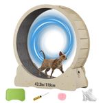 NBNQ Cat Wheel Exerciser for Indoor Cats with Lock Pin. Large Diameter Exercise Made of Natural Solid Wood. Inside 40in/100cm. Including Installation Tools and Toy. (Natural)