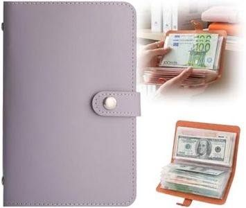 100 Envelope Savings Challenge Book,A6 Budget Binder with Envelopes, Savings Challenges Book Organizer Folder,Easy and Fun Way to Save $5,050, $10000 (Purple)